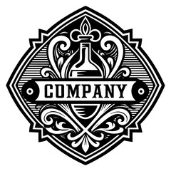 vintage ornamental badge logo template