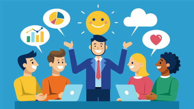 An enlightening lecture on the connection between positive emotions and enhanced creativity and productivity.. Vector illustration