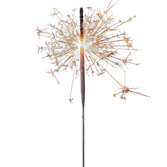Glowing sparkler on white background. Party and holiday concept