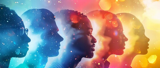 A diverse team of individuals coming together to showcase their strengths