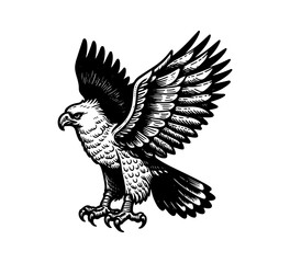Harpy eagle hand drawn vintage vector