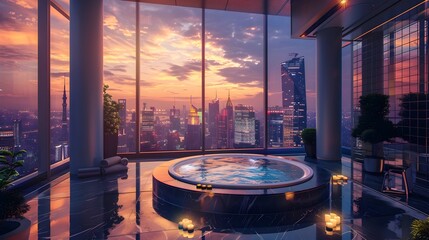 Breathtaking Skyline Spas Luxurious Rooftop Oases Offering Tranquil Relaxation and Stunning City...