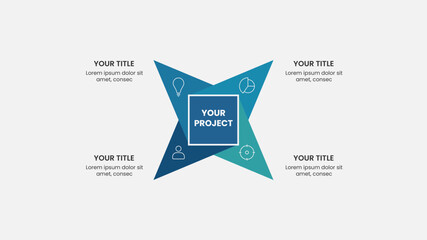 Modern infographic template. Creative business process for presentation. Pitch deck workflow design in vector.	