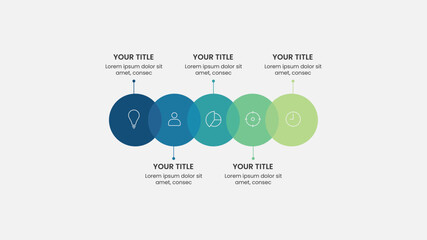 Modern infographic template. Creative business process for presentation. Pitch deck workflow design in vector.	