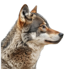 Fototapeta premium Wolf isolated on white background. Wildlife and predator concept