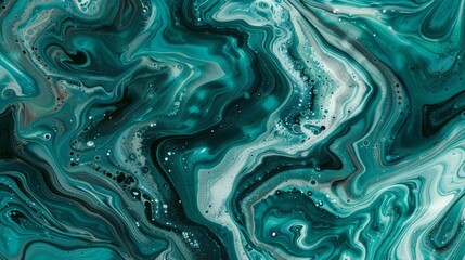 Obraz premium sea green fluid art marbling paint textured background
