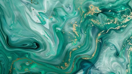 Obraz premium sea green fluid art marbling paint textured background