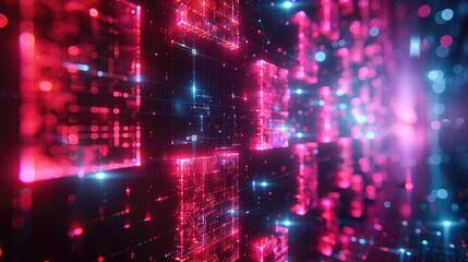 Fototapeta premium Elegant flowing abstract with blue and orange hues, Fluid motion, light particles, modern and sophisticated, great for backgrounds, presentations