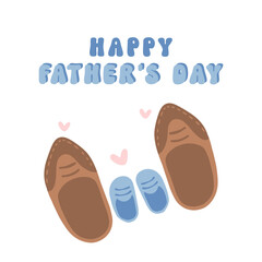 Happy Fathers day shoes and baby shoes element daddy and baby together Heartwarming Cartoon Illustration