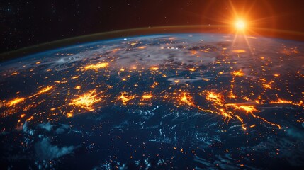 A network of interconnected data streams symbolizing the future of global communication and connectivity