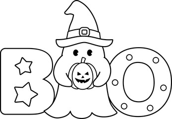 Halloween BOO outline vector.
Halloween BOO outline vector.