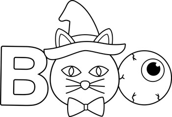 Halloween BOO outline vector.
Halloween BOO outline vector.