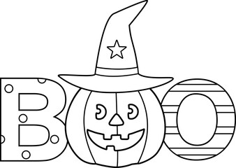 Halloween BOO outline vector.
Halloween BOO outline vector.