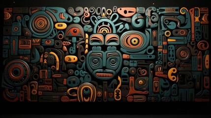 Tribal Pattern Wall Art, Intricate Cultural Design, traditional, bold, perfect for ethnic decor