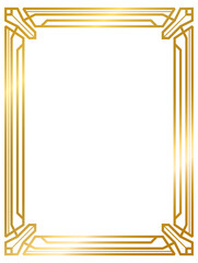 Art Deco gold frame vintage frame line geometric wedding label card frame png transparent background
