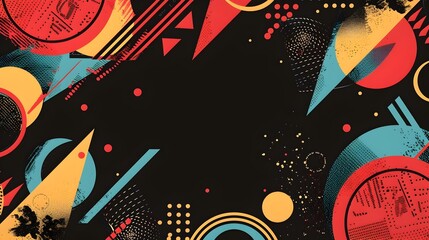 Vibrant Geometric Abstract Design with Blank Space for Creative Mockup or Banner Background