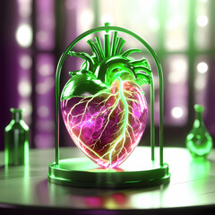 Beautiful elegant 3d style human heart concept