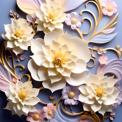 Beautiful elegant 3d style flower background