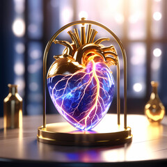 Beautiful elegant 3d style human heart concept