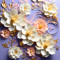 Beautiful elegant 3d style flower background