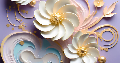 Obraz premium Beautiful elegant 3d style flower background