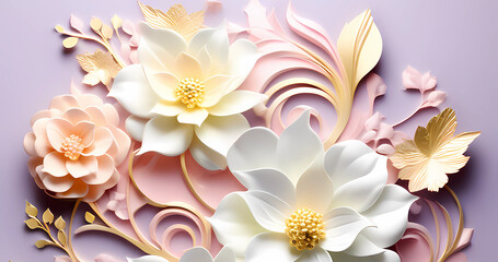 Beautiful elegant 3d style flower background