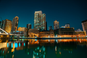 Filipino-Chinese frienship arc also known as Binondo-Intramuros Bridge at blue hour
