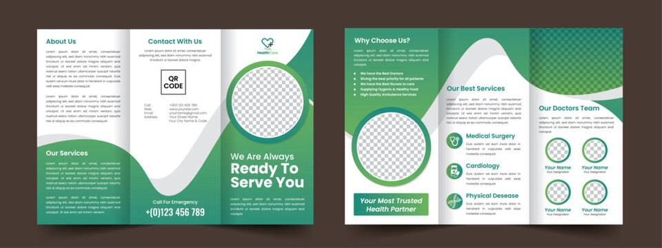 Medical trifold brochure design template