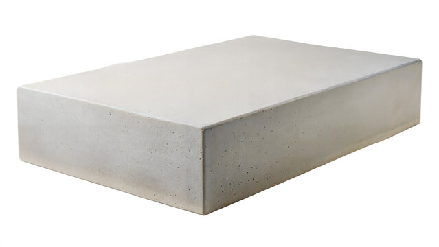 Concrete Plinth &ndash; Rectangular Block: A solid rectangular block concrete plinth, suitable for robust product presentations, isolated on a white background.
