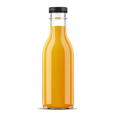 Orange juice bottle template on transparent background
