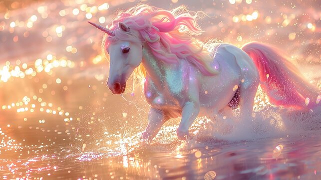 mermaid birthday Rainbow unicorn background glitter color pony little confetti party princess girl fun