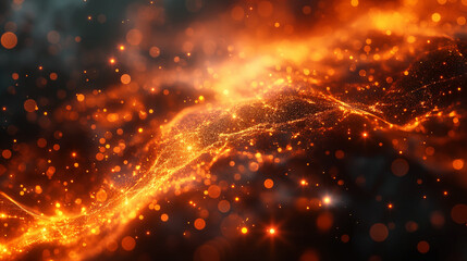 Fototapeta premium Abstract Particle connection network background.