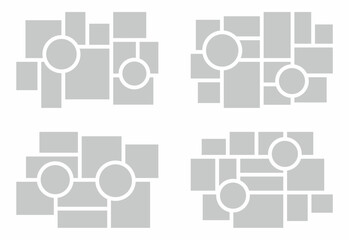 Set Pictures or photos frame collage abstract photo frames and digital photo wall template