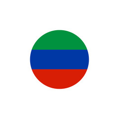 Round Dagestan flag emblem design element