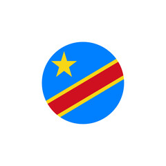 Round Democratic Republic of Congo flag emblem design element