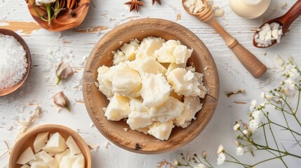 Fototapeta premium Shea butter is a key ingredient in homemade skin care recipes.