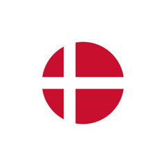 Obraz premium Round Denmark flag emblem design element