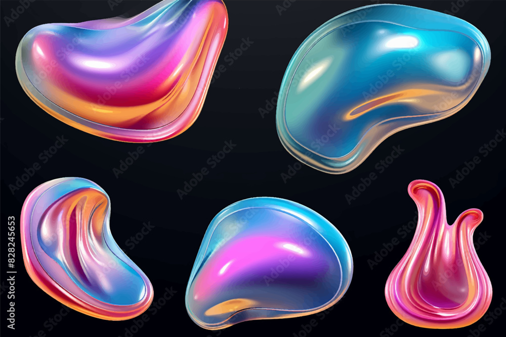 Poster set of abstract modern graphic elements. dynamical colored forms and line. gradient abstract banners