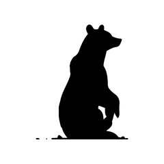 Vector silhouette of a bear in various poses. simple design