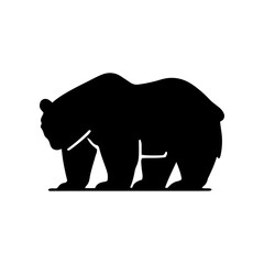 Obraz premium Vector silhouette of a bear in various poses. simple design