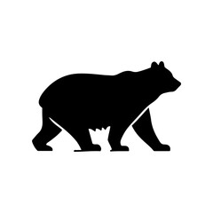 Fototapeta premium Vector silhouette of a bear in various poses. simple design