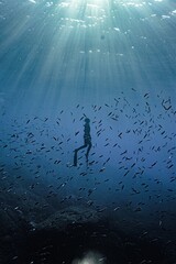 Freediver and snorkeling