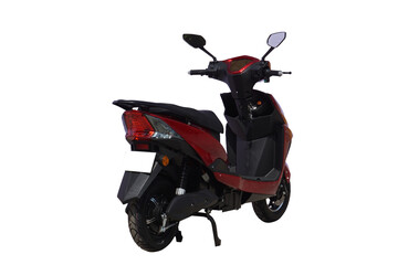 Red scooter back side PNG isolated on white background