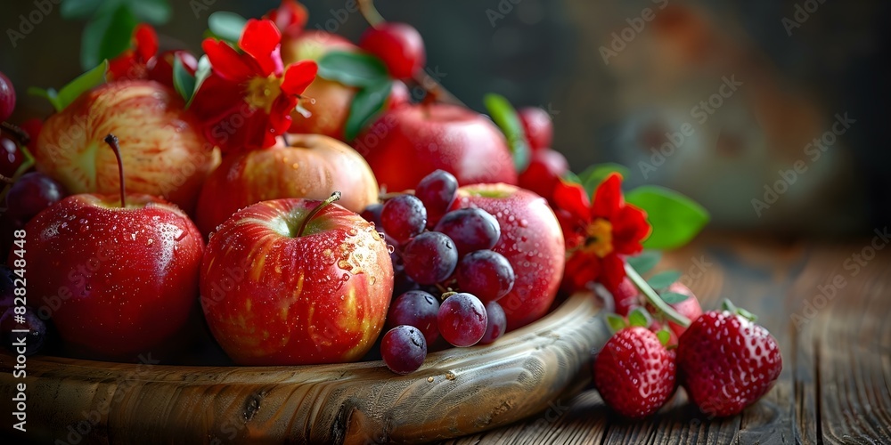 Poster a symbolic image symbolizing a new beginning and healthy habits in 2024. concept new year resolution