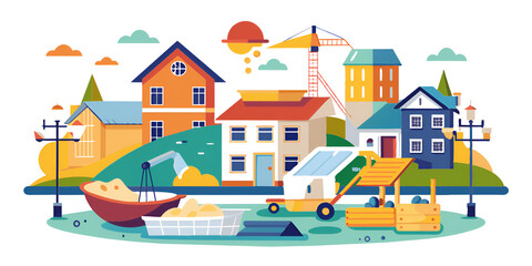 Obraz premium cargo and transportation concept with set of icons