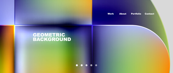 Bright colorful squares with round elements minimal geometric background. Vector Illustration For Wallpaper, Banner, Background, Card, Book Illustration, landing page