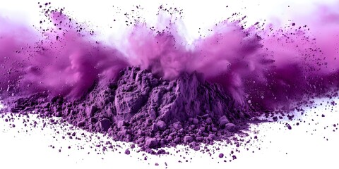 Bright purple powder bursting out in a vibrant colorful explosion of pigment. Concept Colorful Powder Burst, Purple Explosion, Vibrant Pigment, Color Burst Photography