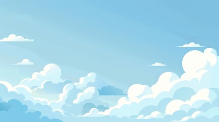 A 2D flat style illustration showcasing a cloudy sky with scattered clouds against a light blue background. The scene conveys the anticipation of changing weather conditions without depicting rain or
