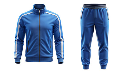 Blue tracksuit set isolated PNG on transparent background