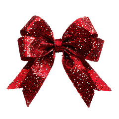 Red Gift Ribbon Bow. Isolated on cut out